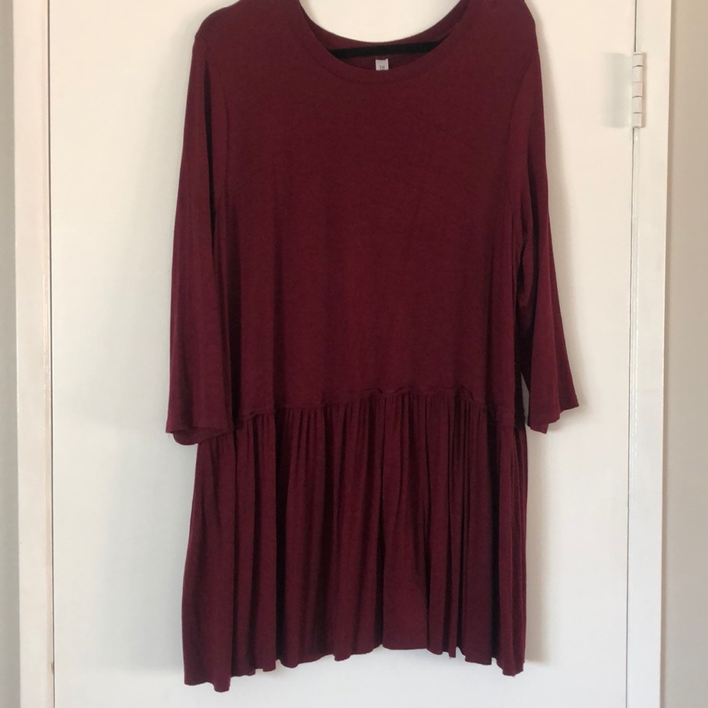 Burgundy Pleated Top